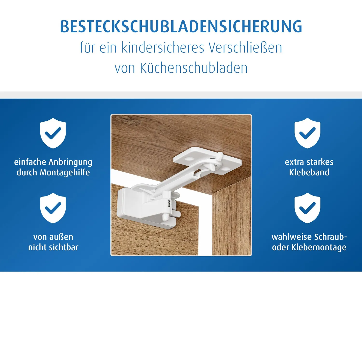 Reer Besteckschubladen-Sicherung Schublade weiß 2 Stück