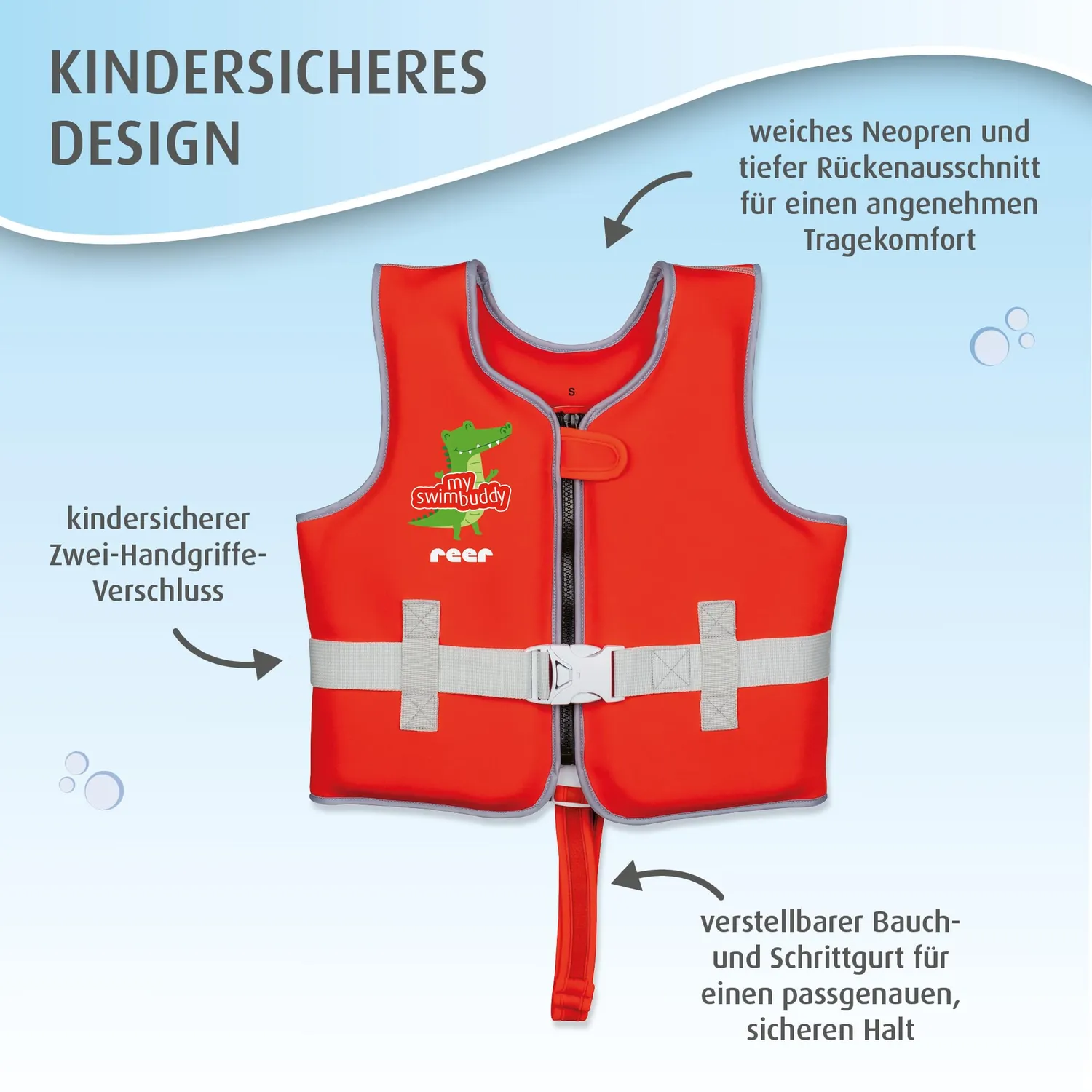 Reer Myswimbuddy Schwimmlernweste S 15-19kg Neopren Gelb