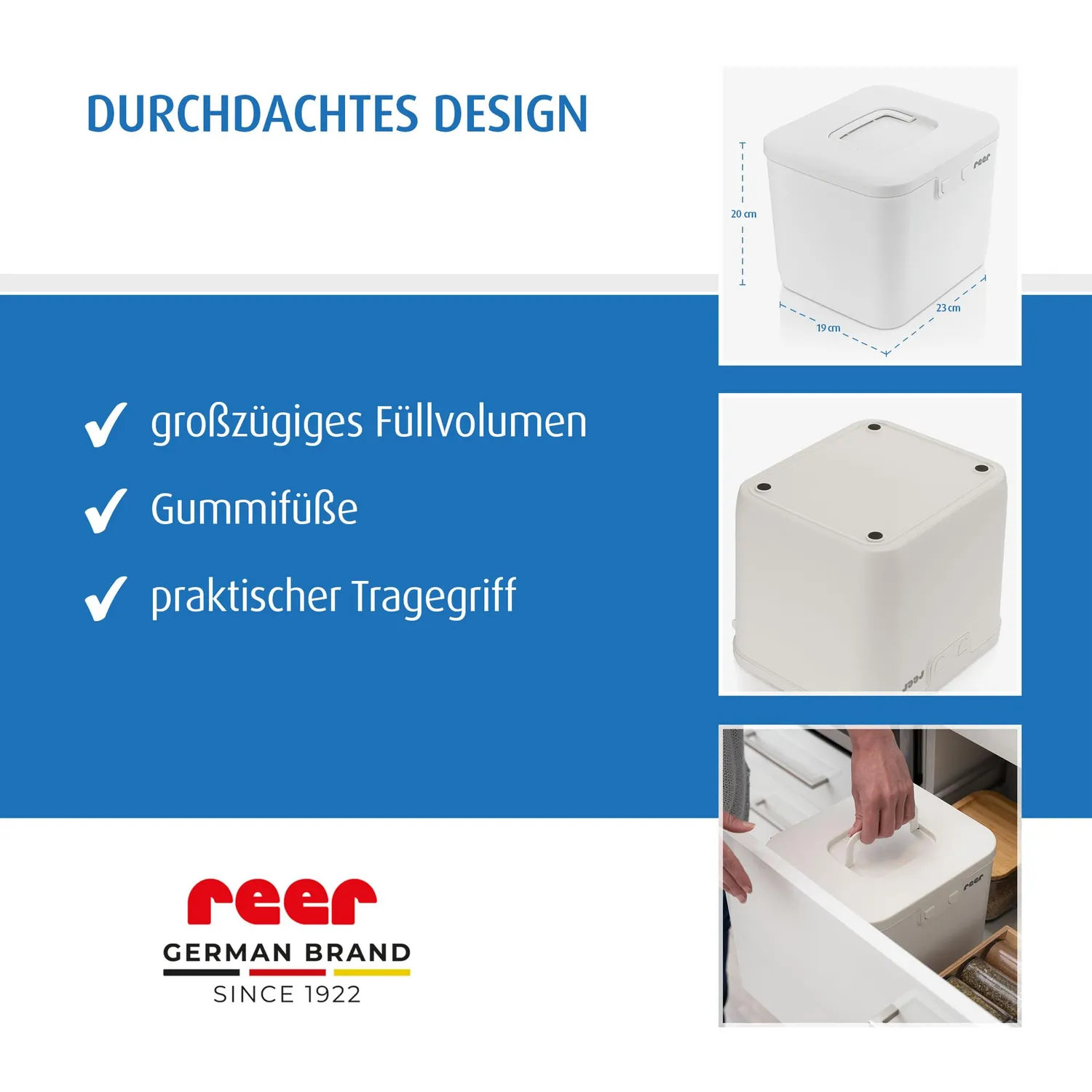 Reer SafeContainer Aufbewahrungsbox kindersicher weiß 23 cm