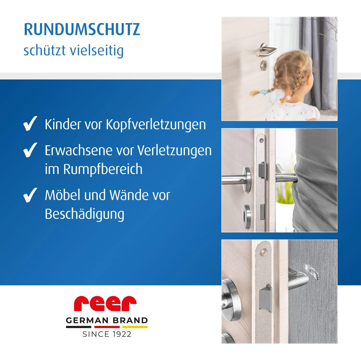 reer HandleGuard Türgriffschutz 4 Stück Silikon Grau