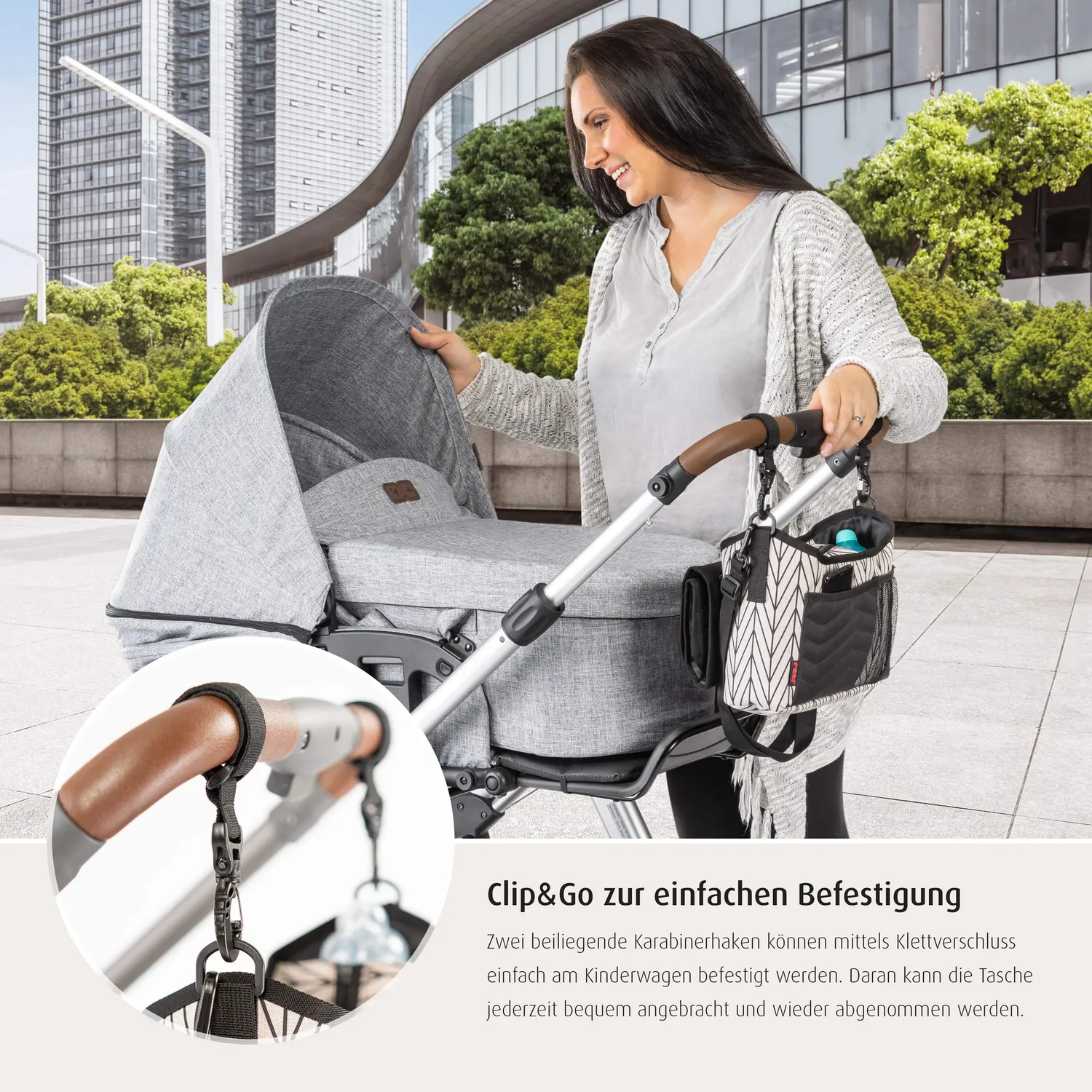 reer Clip&Go Vario Kinderwagen-Organizer mit Wickelauflage