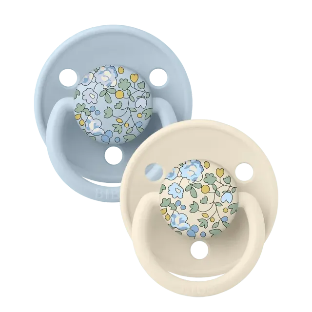 BIBS Liberty De Lux Eloise Schnuller 2er Baby Blue Silikon