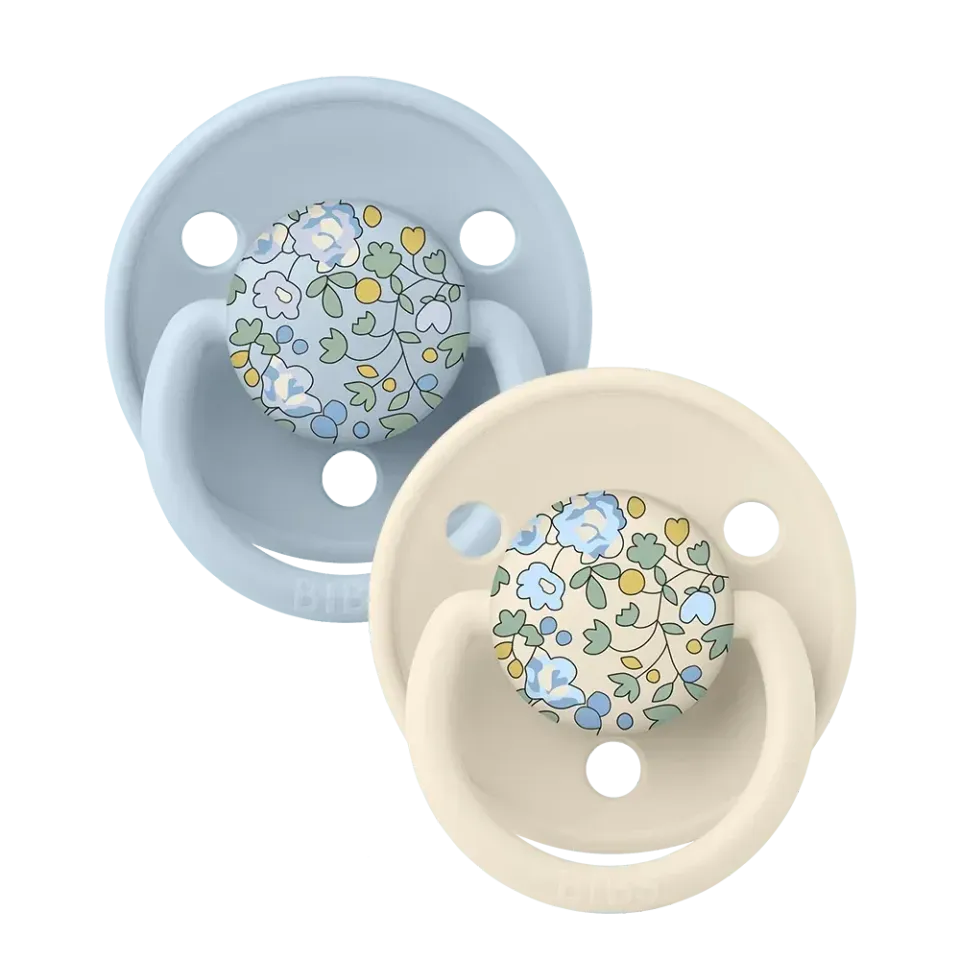 BIBS Liberty De Lux Eloise Schnuller 2er Baby Blue Silikon