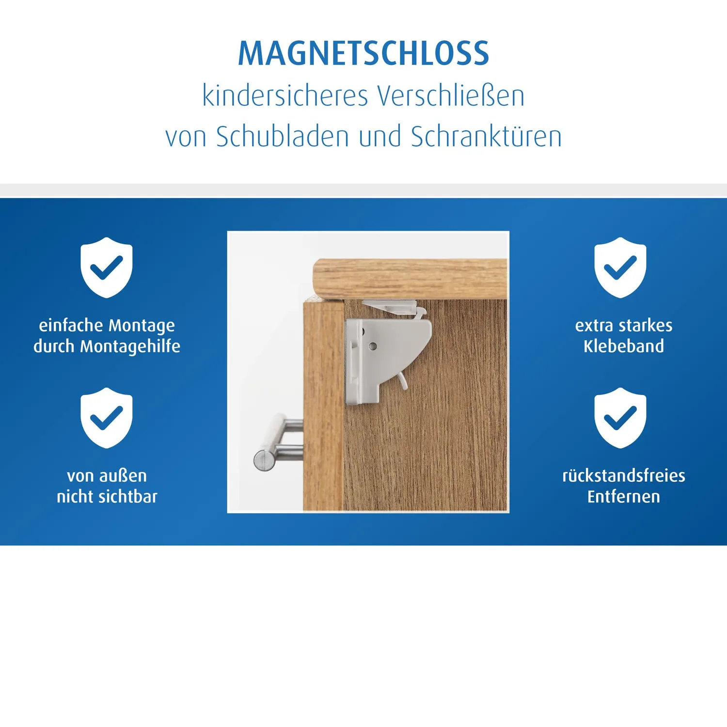 reer Magnetschloss Kindersicherung weiß 8 Stück Set