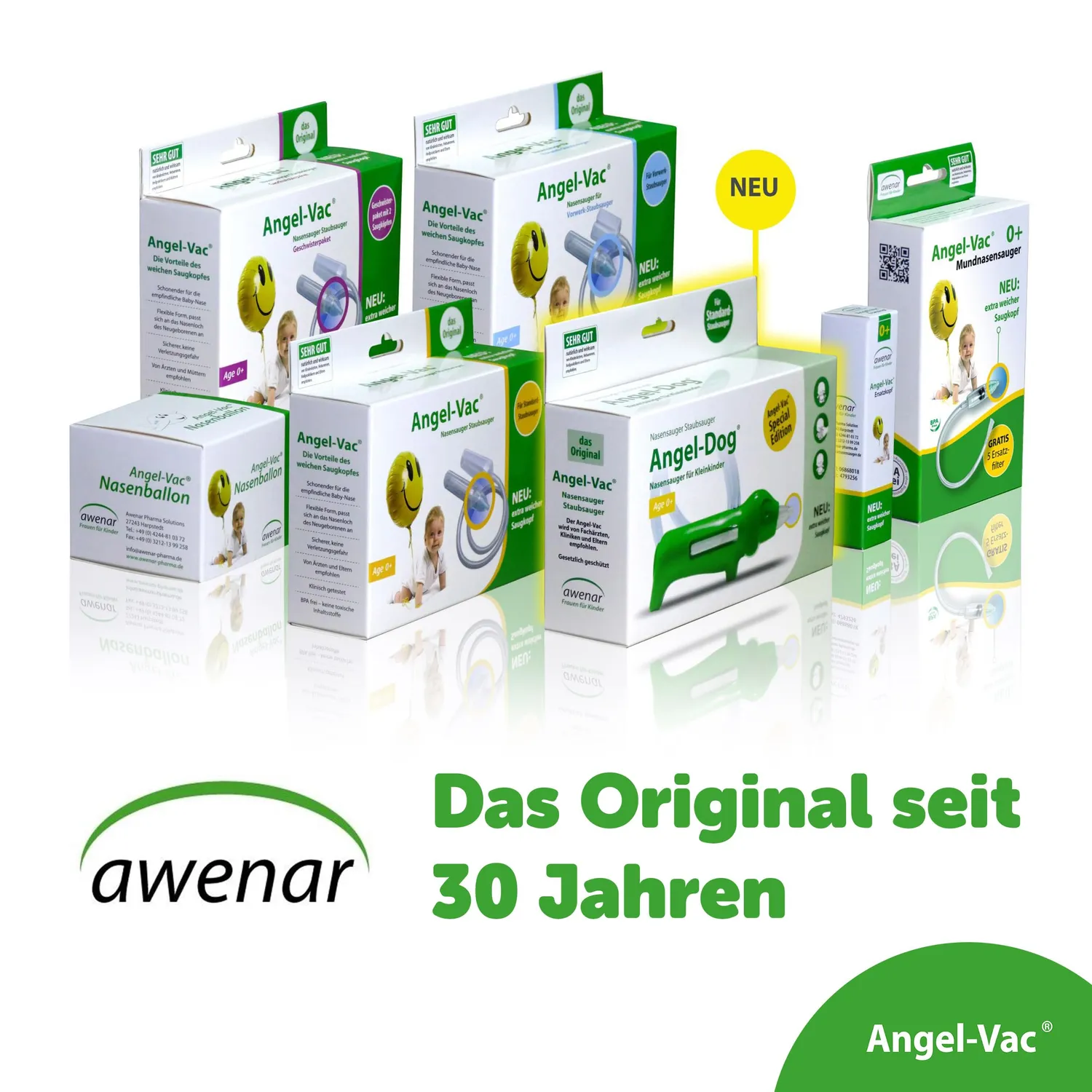 Angel-Vac Mund-Nasensauger Baby mit 5 Filtern