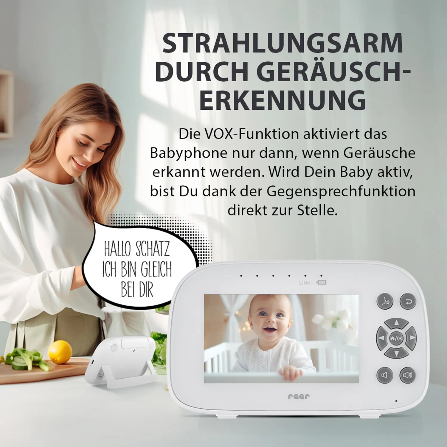 Reer BabyCam XL Move Babyphone Hauptgerät weiß