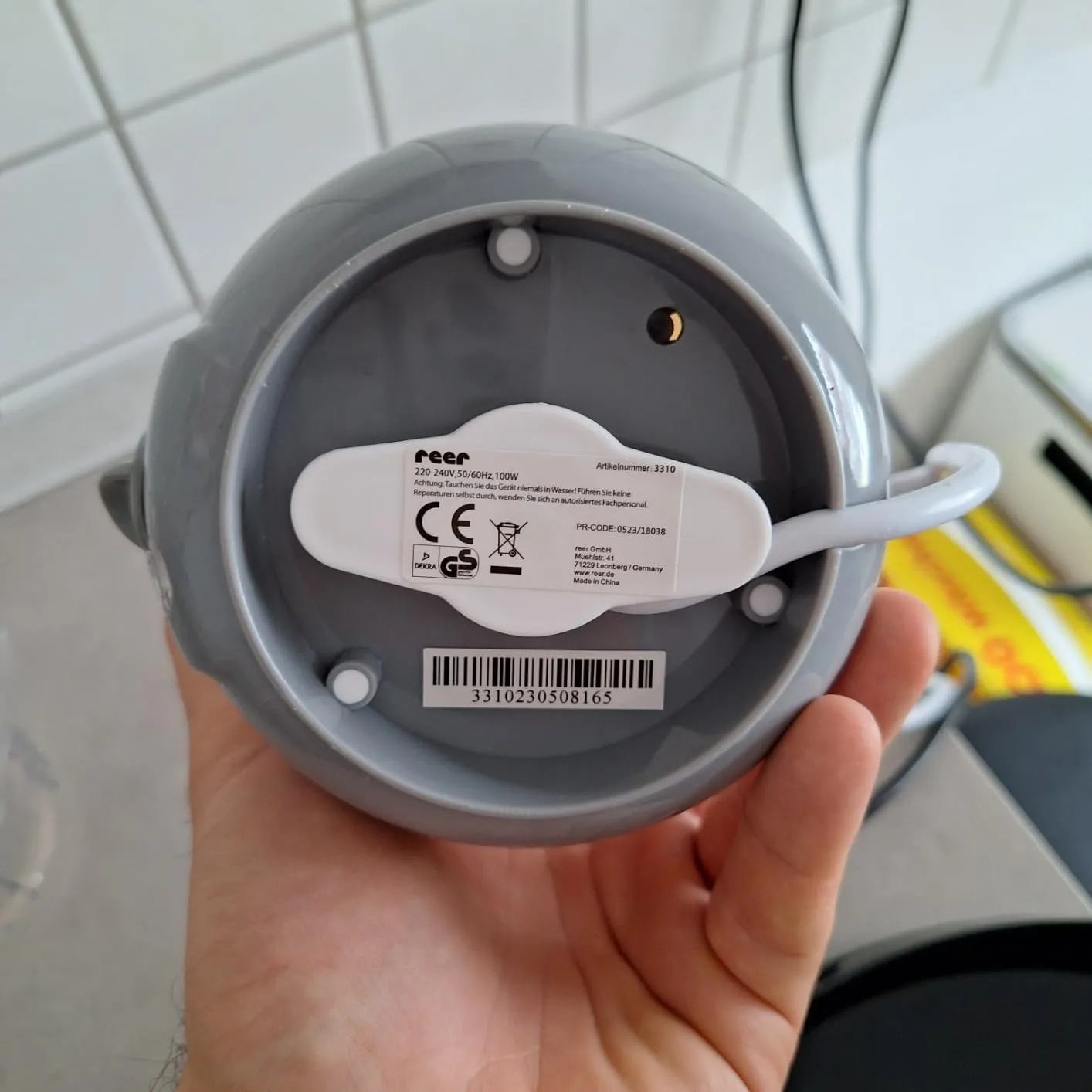 reer Simply Hot Flaschenwärmer Weiß Grau Wasserbad