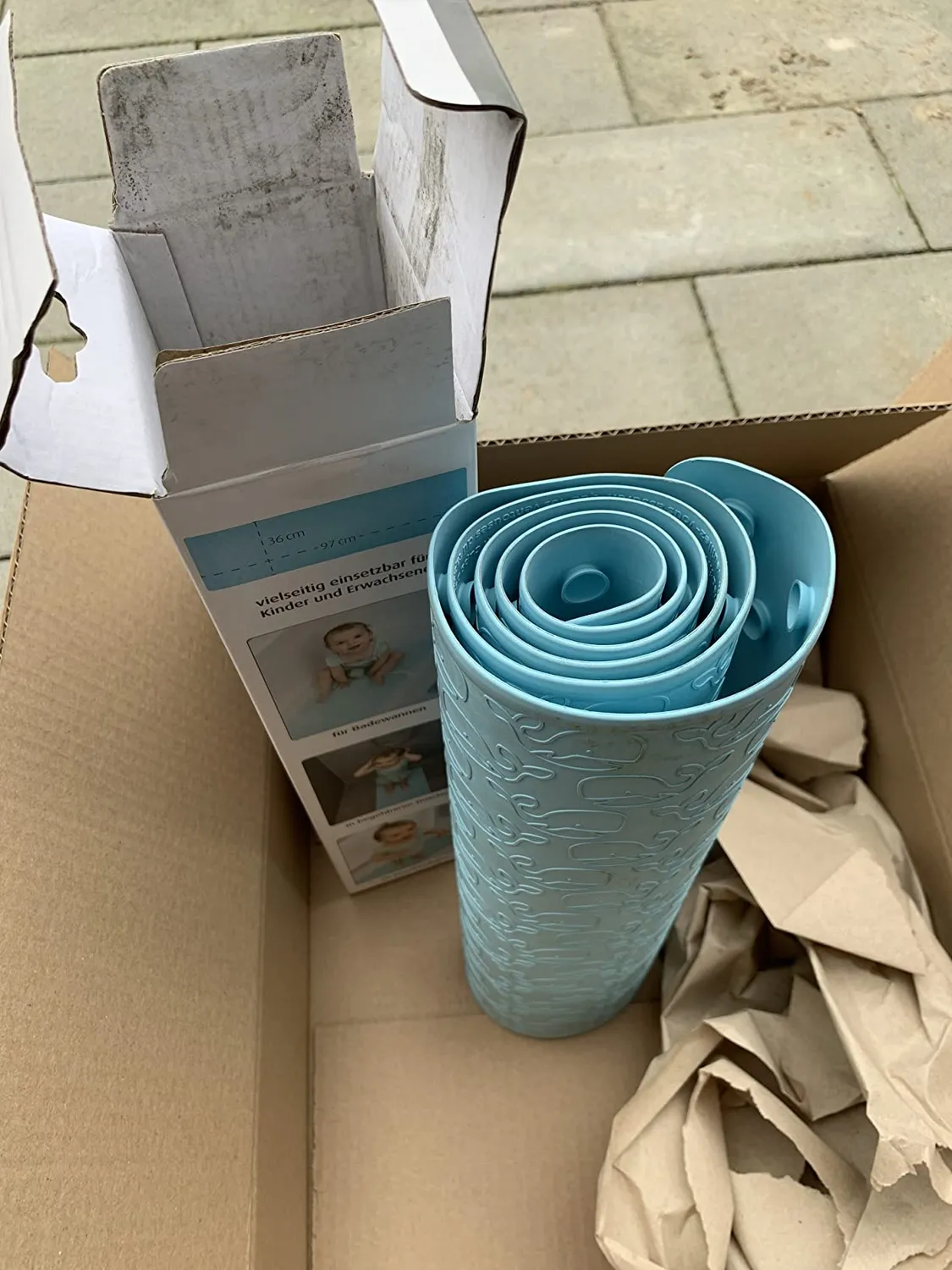 reer MyHappyBath Badewannenmatte 42x25 cm blau Wal