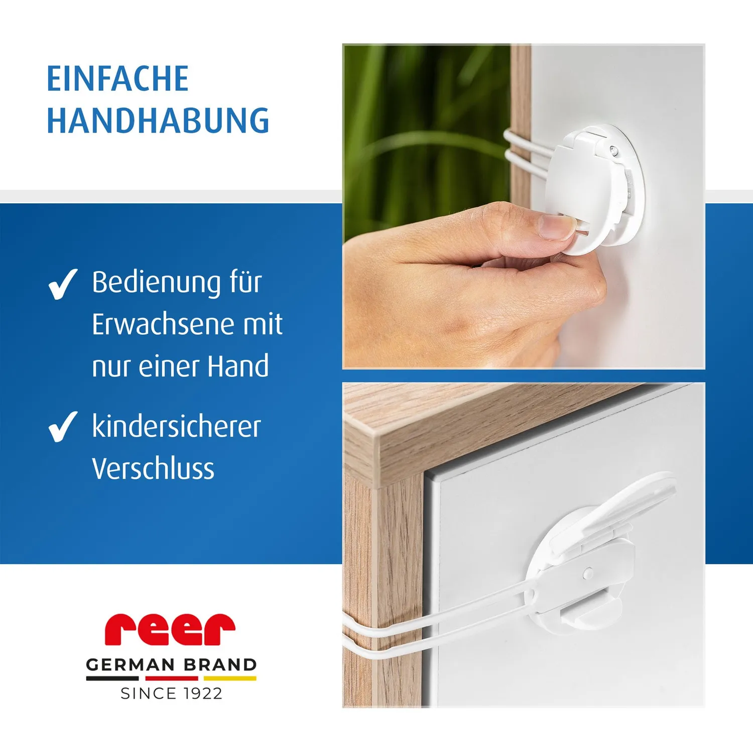 Reer Multi-Sicherung Schranksicherung weiß klebend