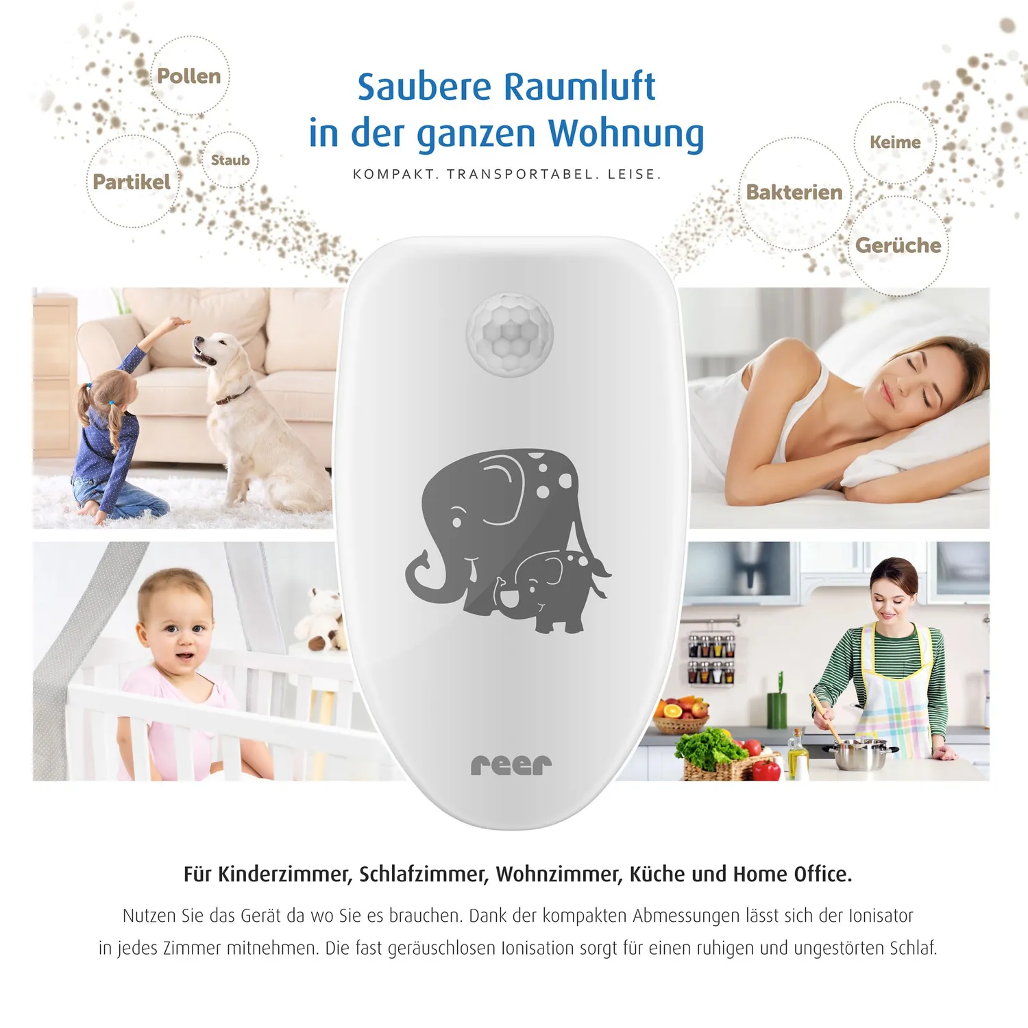 Reer PureAir Ionen-Luftreiniger UV-C Raumluft filterlos