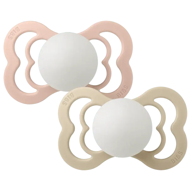 BIBS Supreme GLOW Schnuller 2er-Pack Blush/Vanilla nachtleuchtend