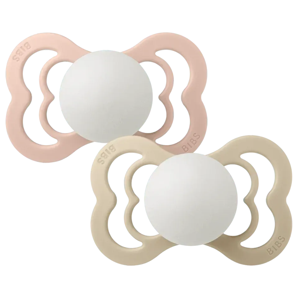 BIBS Supreme GLOW Schnuller 2er-Pack Blush/Vanilla nachtleuchtend