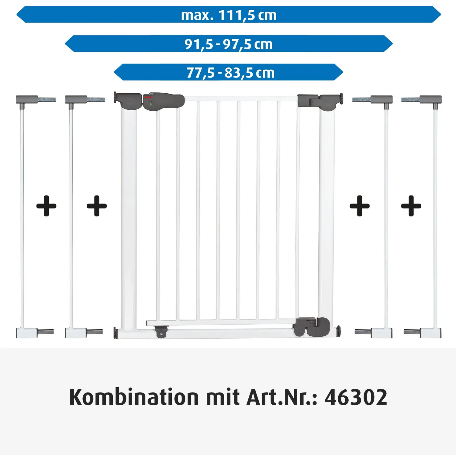 reer 46901 Verlängerung Klemmgitter Treppenschutzgitter 7 cm weiß