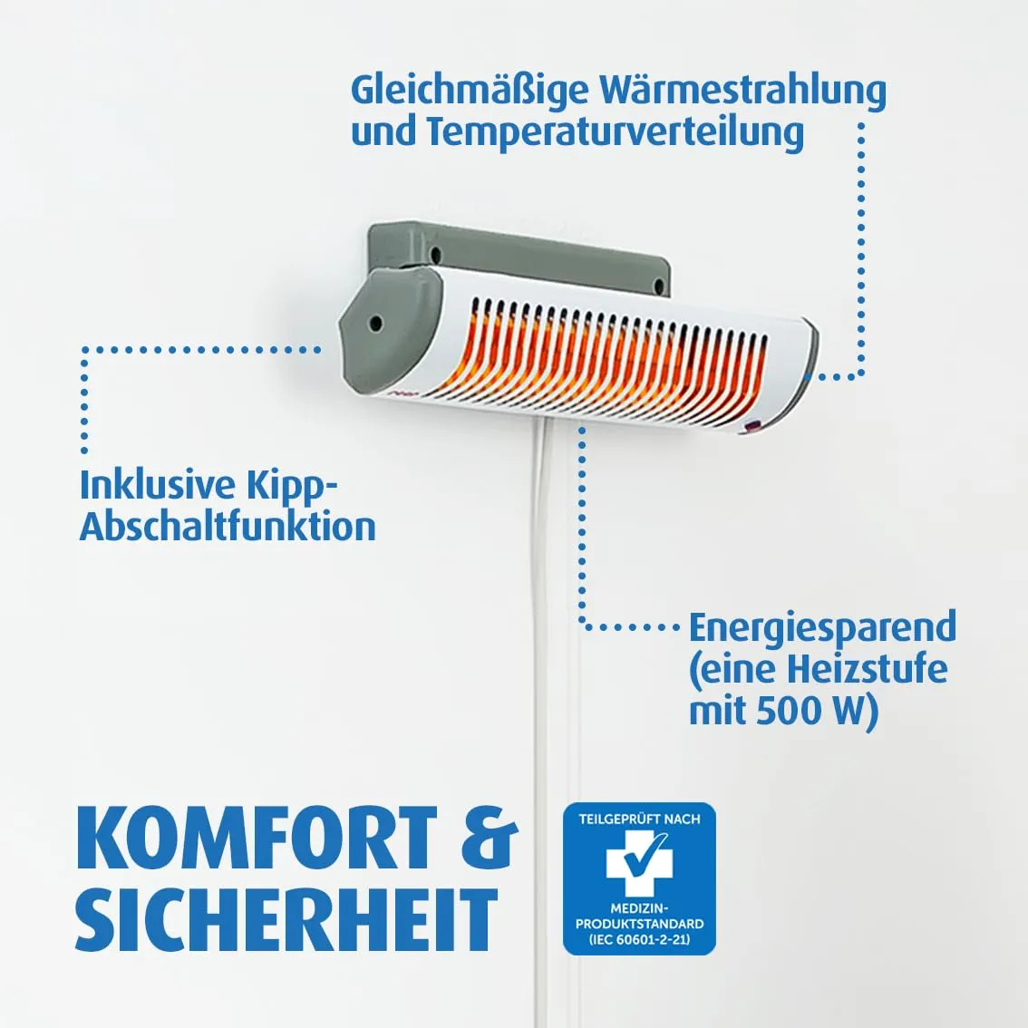 reer EasyHeat Flex Wärmestrahler Wickeltisch Standgerät 500W