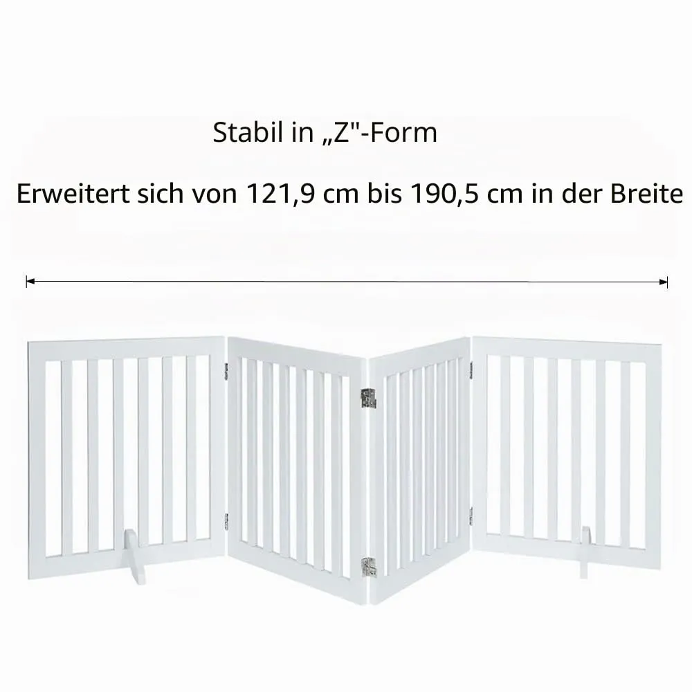 unipaws Absperrgitter Weiß 204 cm 4-teilig 61 cm hoch