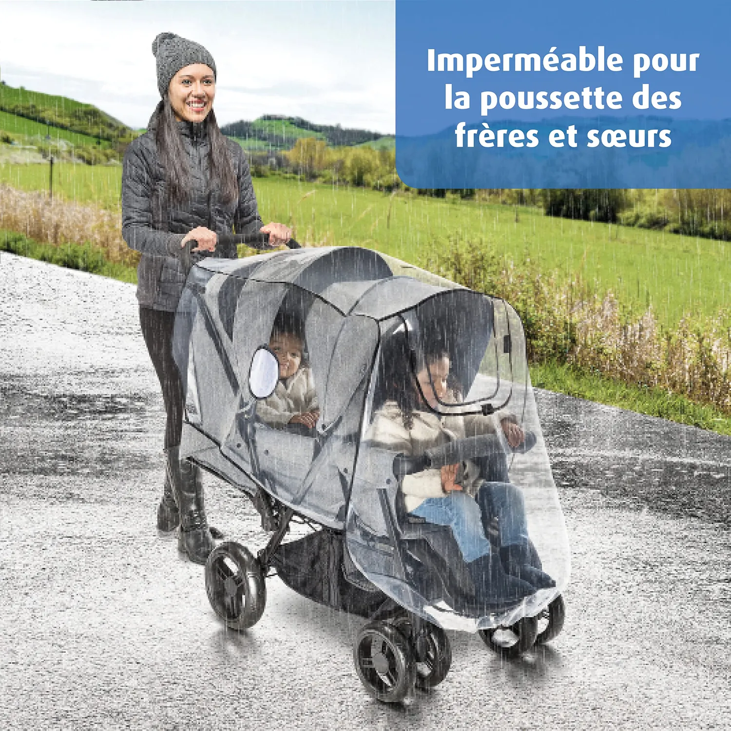 reer RainCover Duo Regenschutz Zwillingswagen PVC-frei