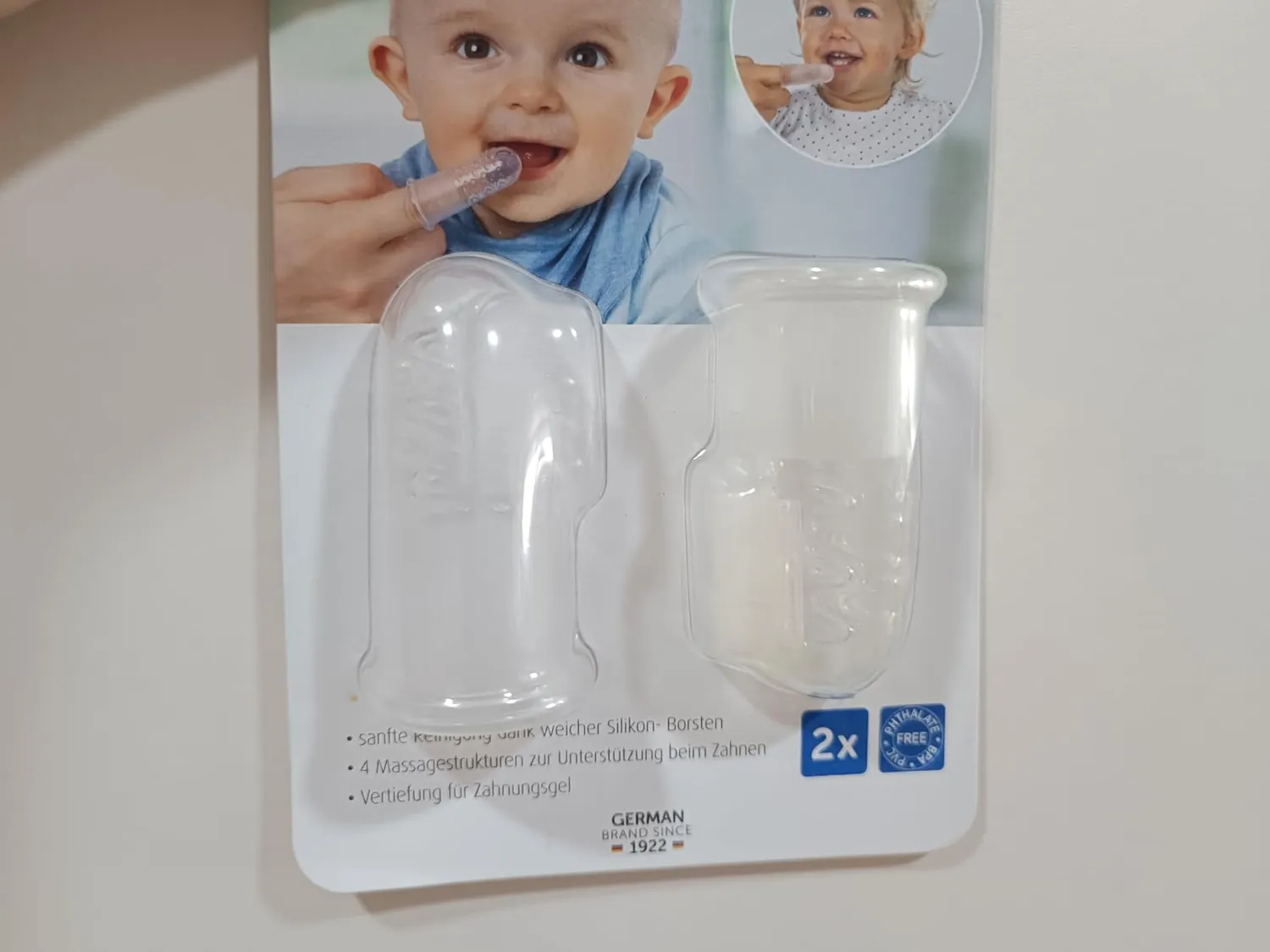 Reer 79249 Finger-Zahnbürste Silikon transparent 2 Stück