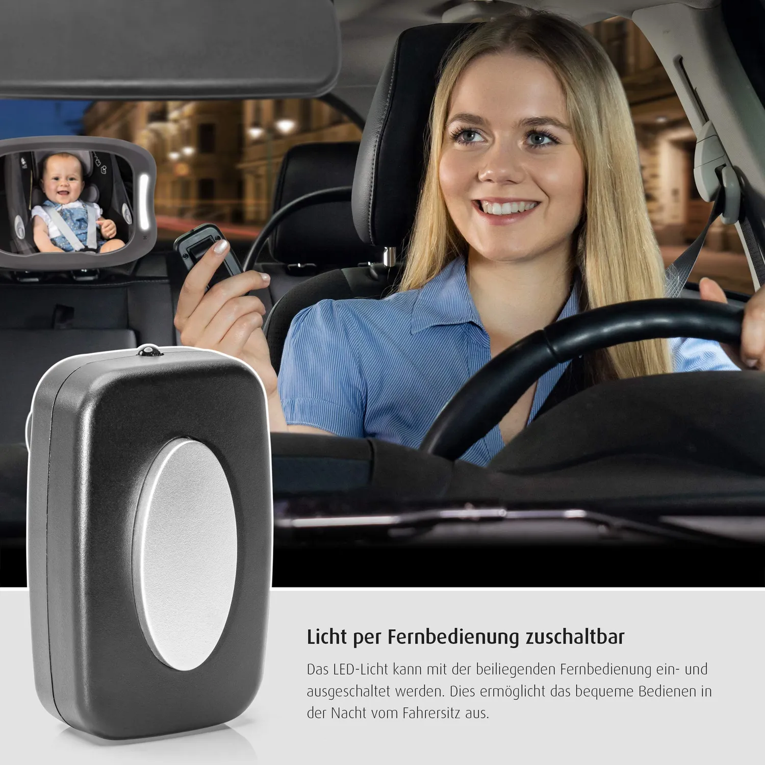 Reer BabyView 86101 Babyspiegel mit LED-Beleuchtung