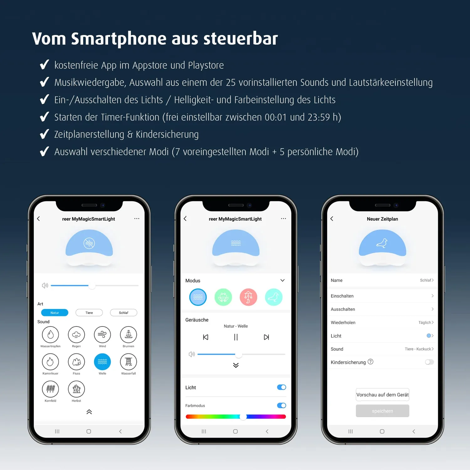 Reer MyMagicSmartLight Nachtlicht Alexa App Musik 16 Mio Farben
