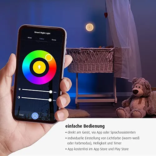 Reer NightGuide SmartLight Nachtlicht Bluetooth weiß Timer