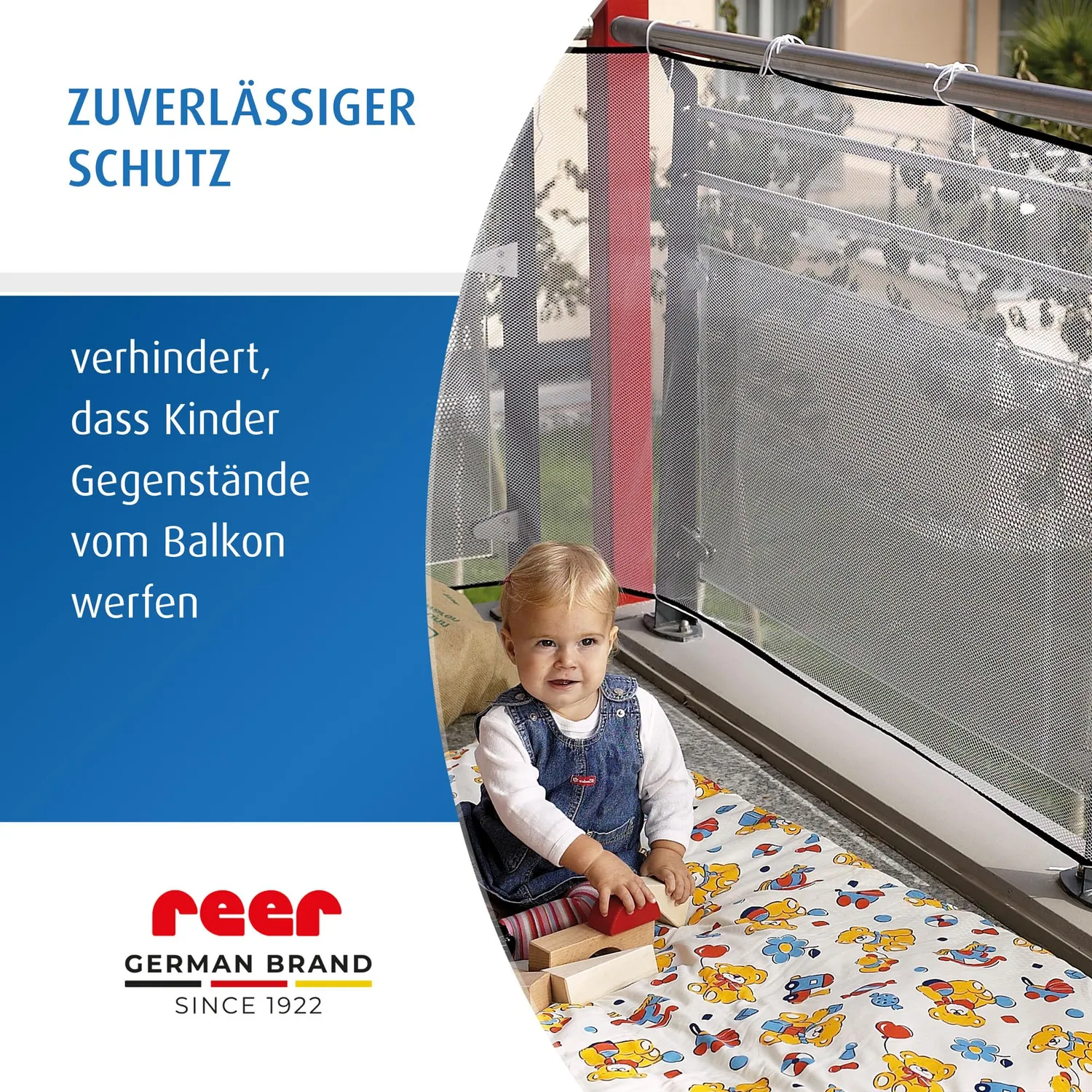 reer Balkon-Schutznetz Netz 294x94 cm weiß wetterfest