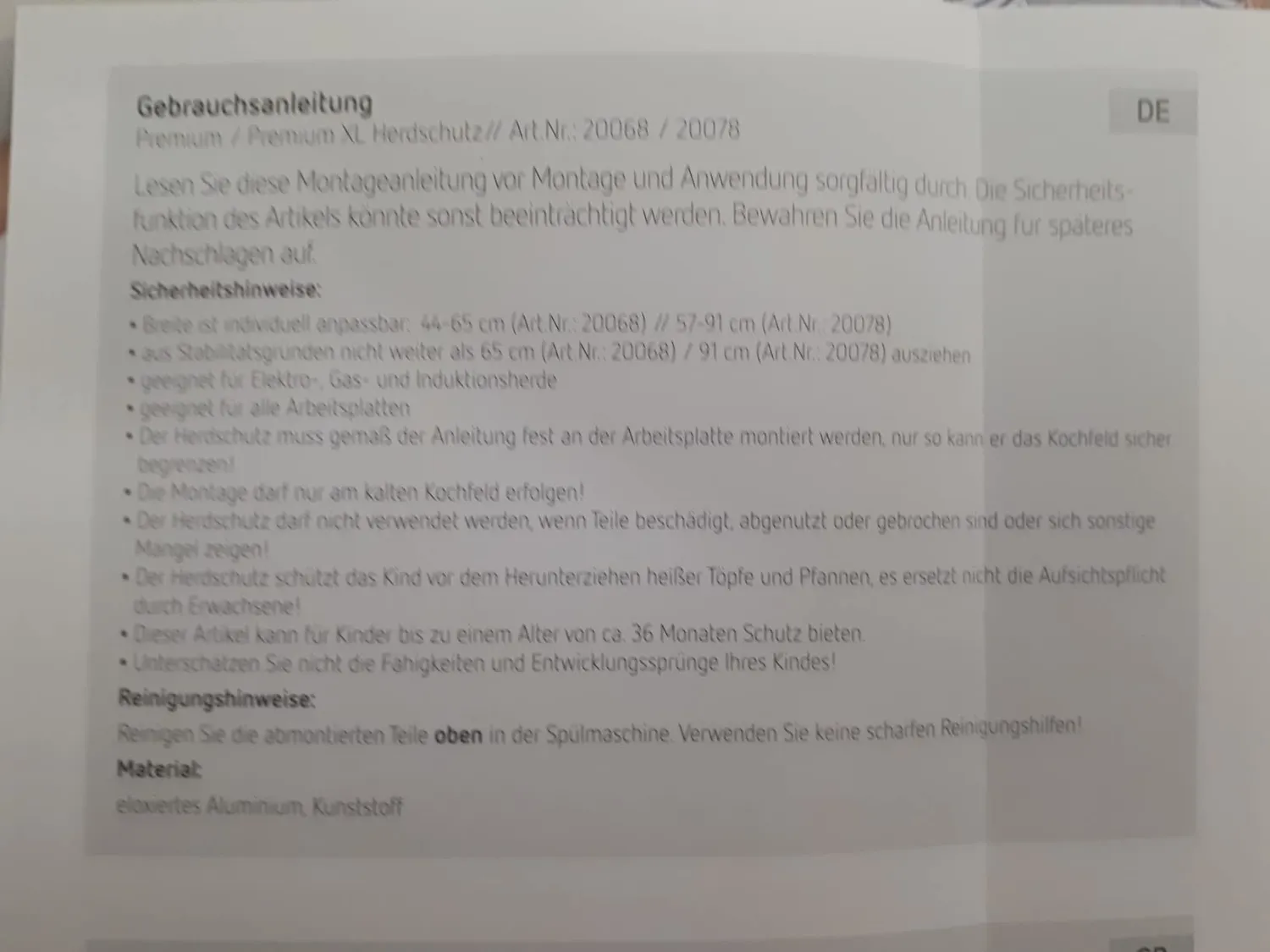 reer Premium XL Herdschutzgitter 57-90 cm ohne Bohren