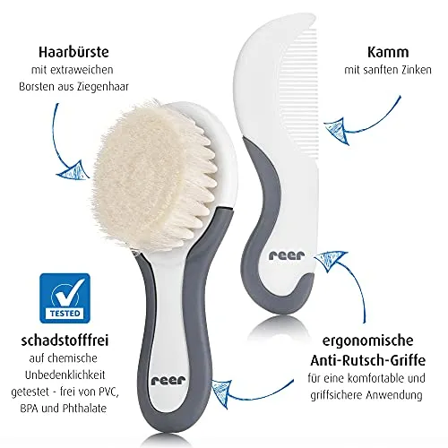 Reer BabyCare 81070 Haarpflege-Set 2tlg Weiß Ziegenhaar
