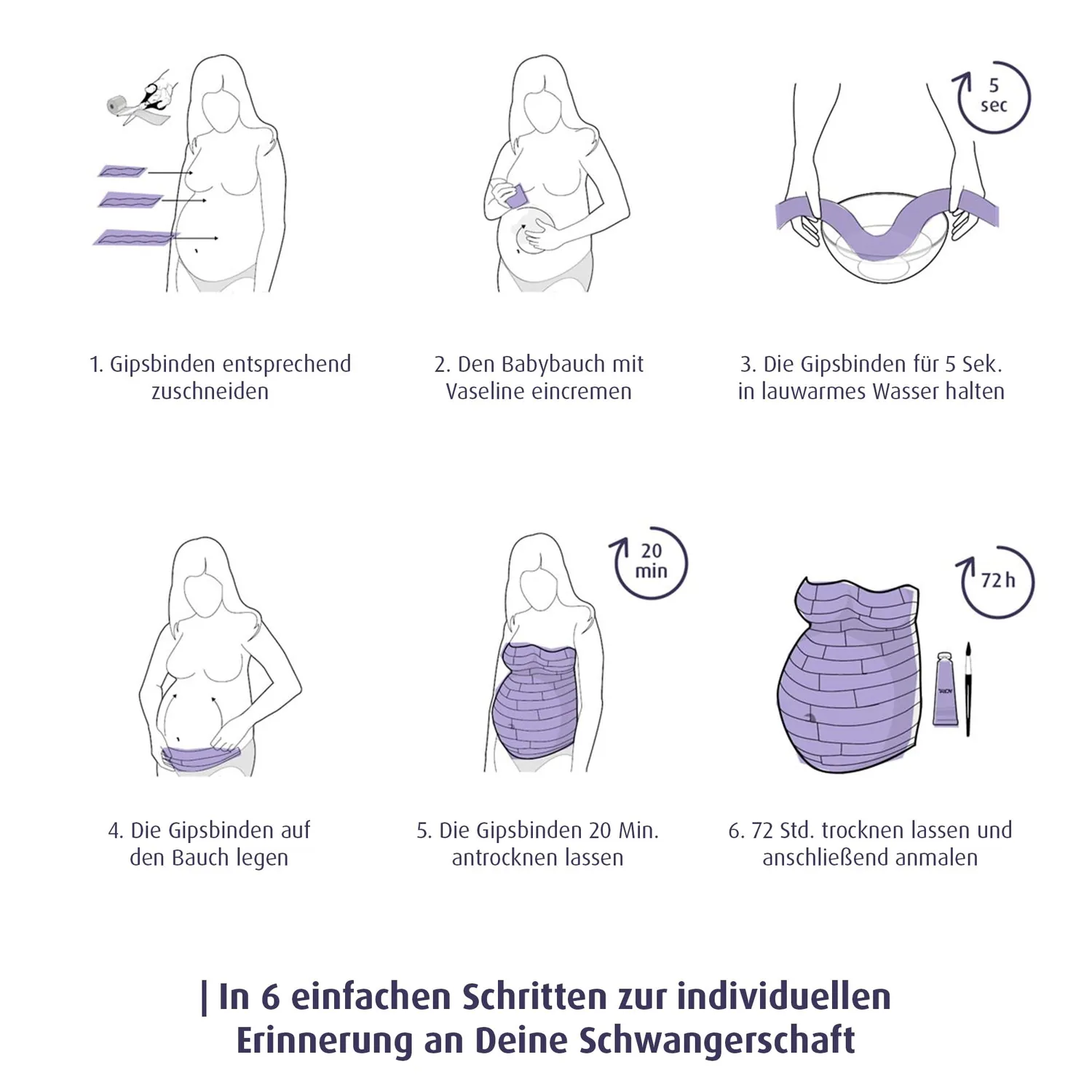 reer Gipsabdruck Babybauch Set 16tlg bunt