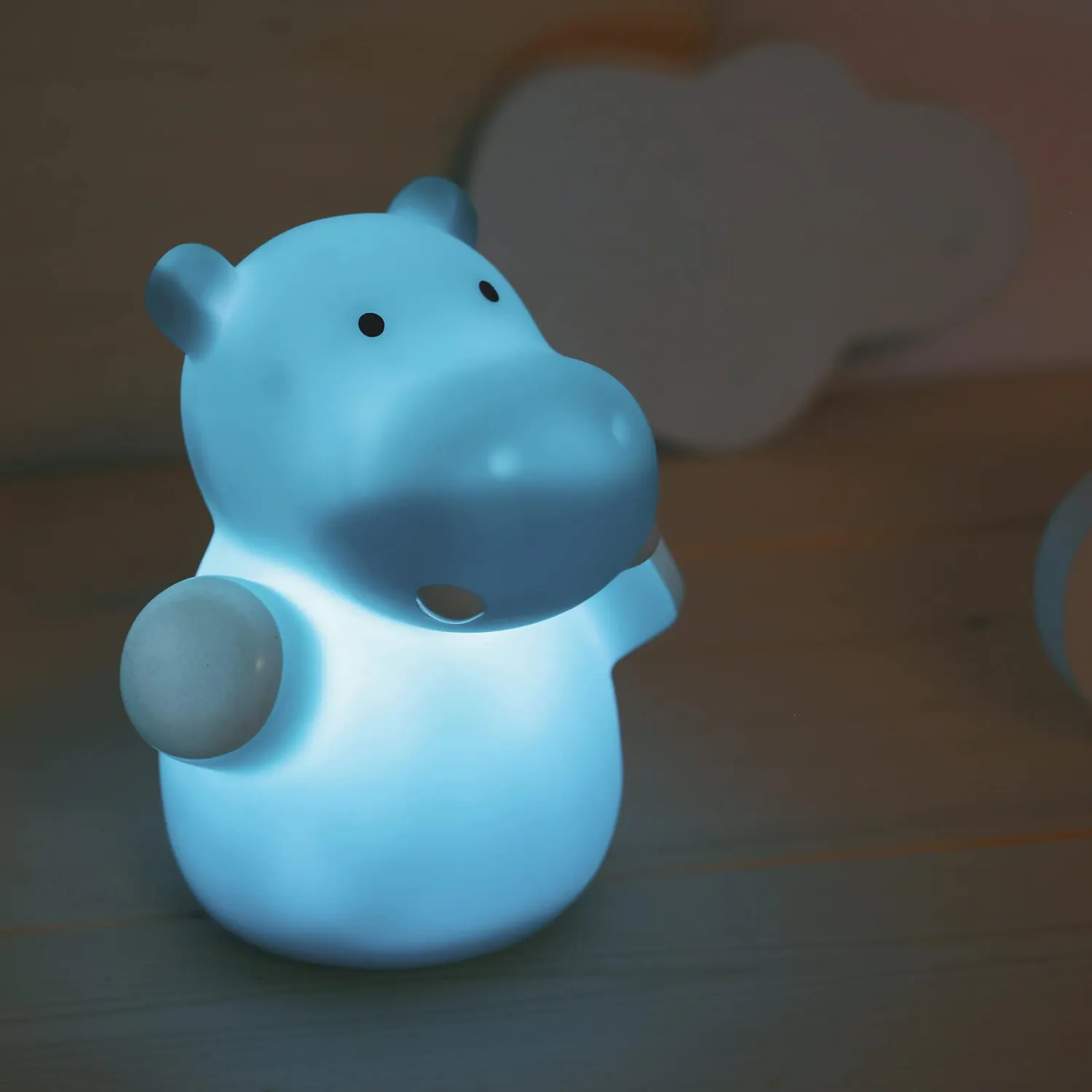 Reer lumilu Mini Zoo Hippo Nachtlicht Nilpferd blau LED
