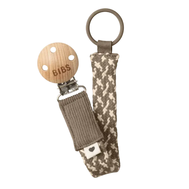 BIBS Schnullerclip 22 cm Dark Oak Vanilla Bio-Baumwolle