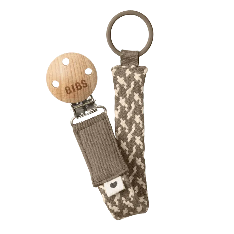 BIBS Schnullerclip 22 cm Dark Oak Vanilla Bio-Baumwolle