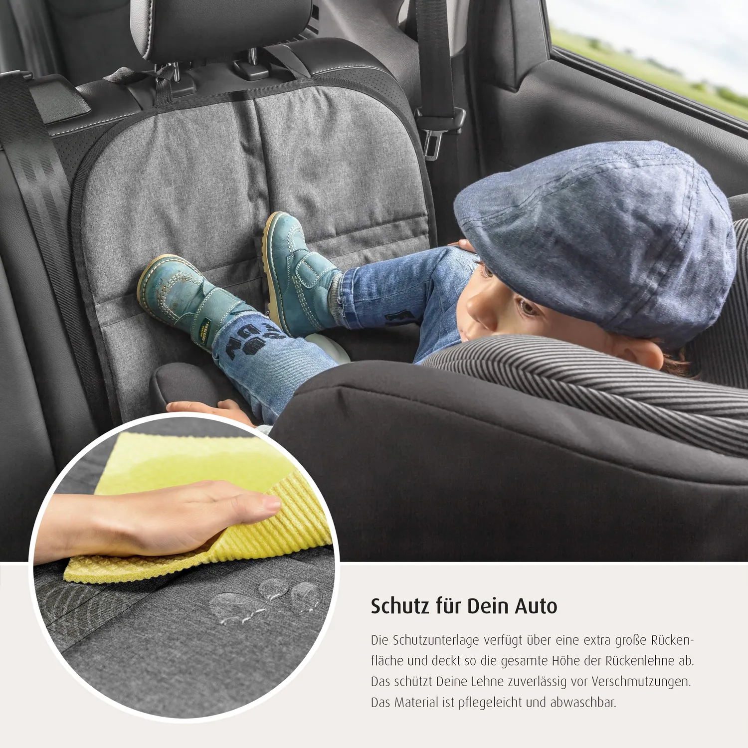 Reer TravelKid MaxiProtect Kindersitz-Unterlage lang grau