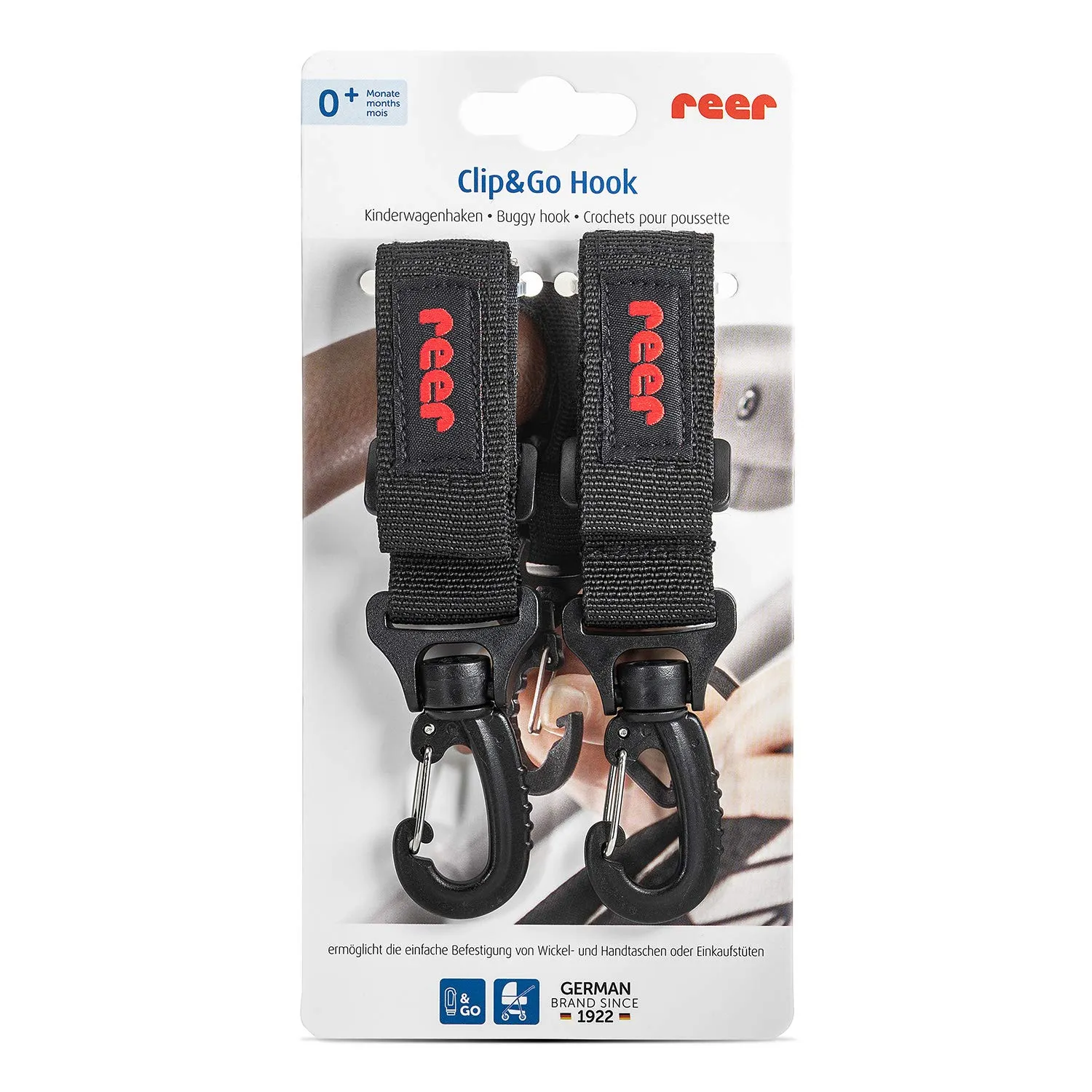 reer Clip&Go Hook Kinderwagen-Haken schwarz