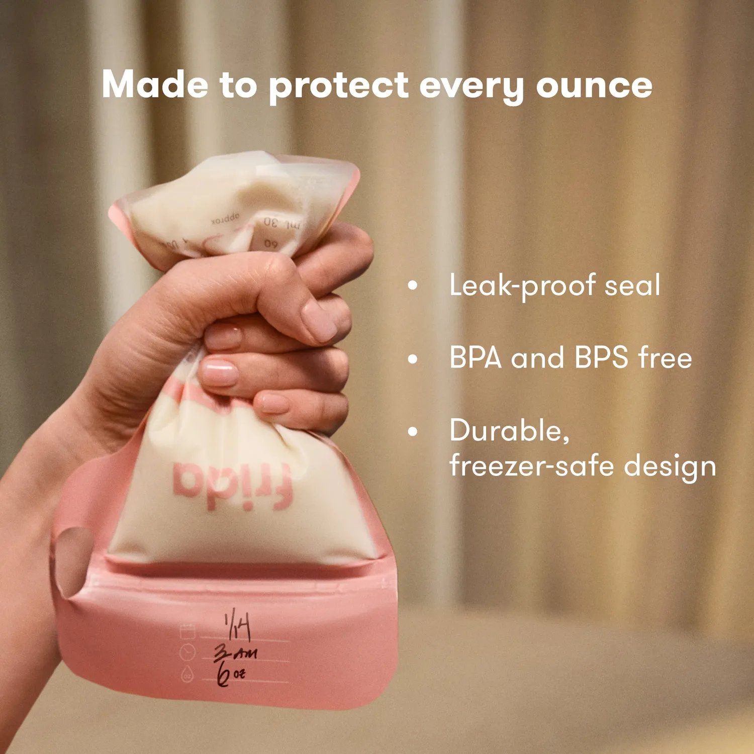 Frida Mom Breastmilk Storage Bags Muttermilchbeutel 100 Stk auslaufsicher