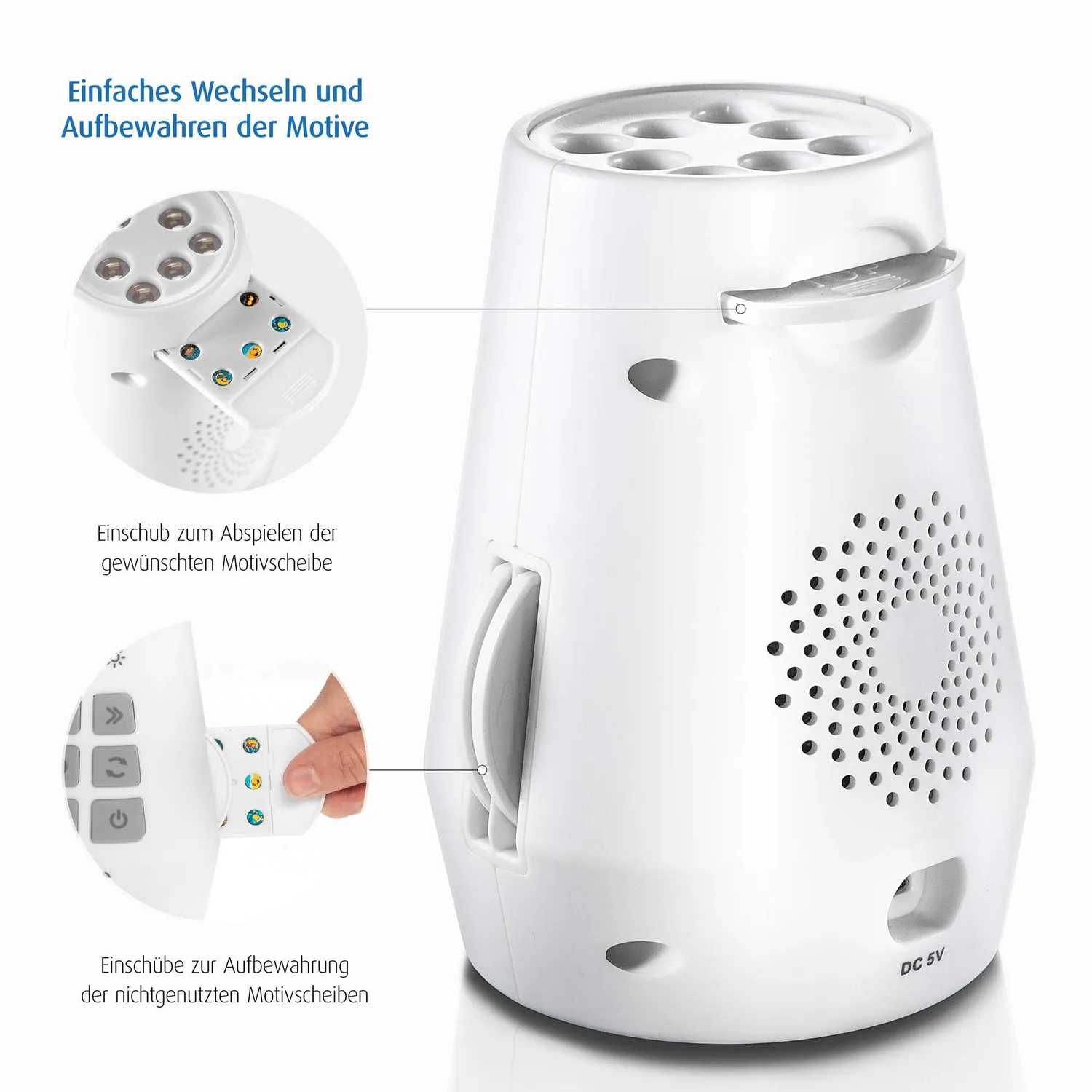Reer DreamBeam Motivprojektor weiß mit 24 Bildern