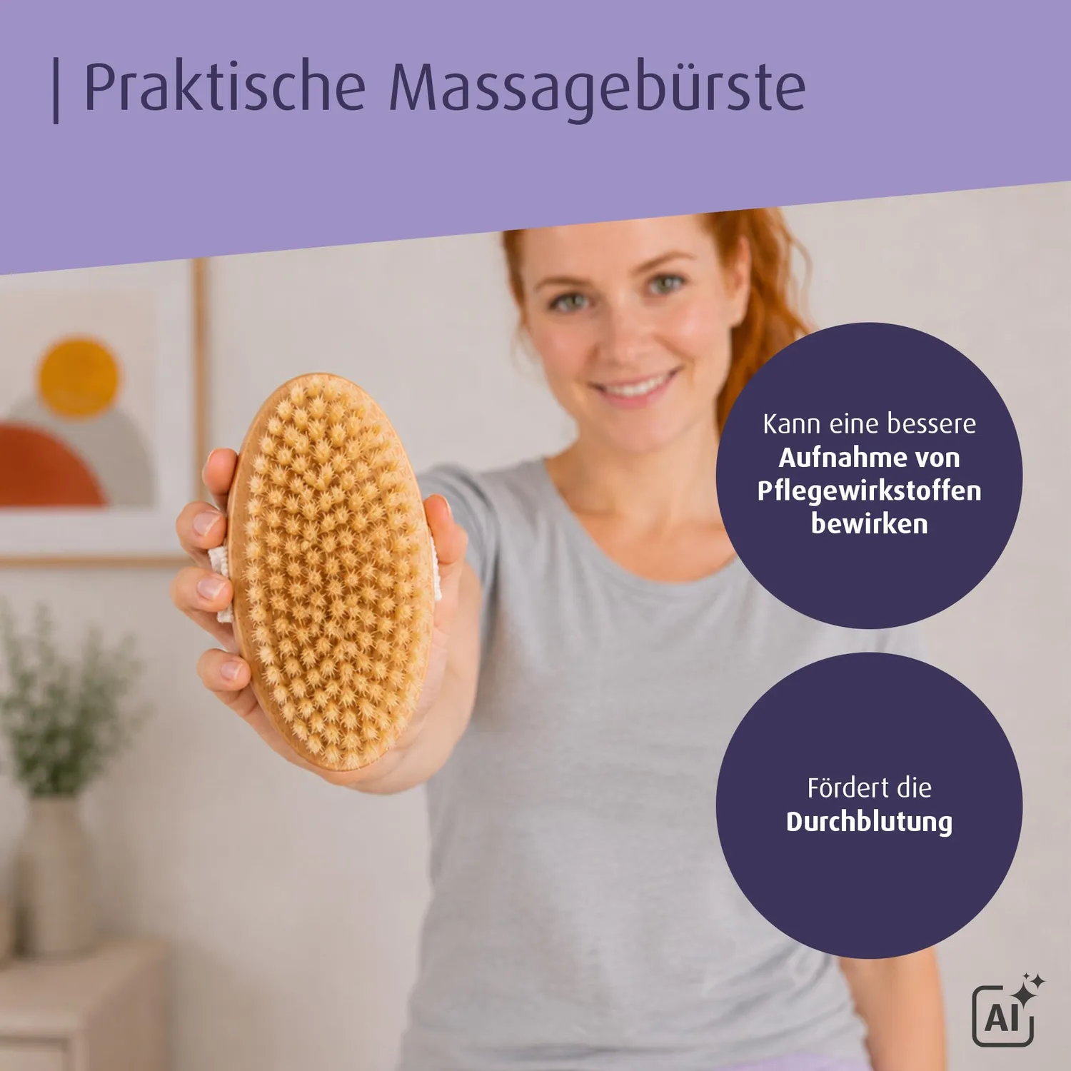 reer Massagebürste Körperbürste Naturborsten Schwangerschaft 1 Stück