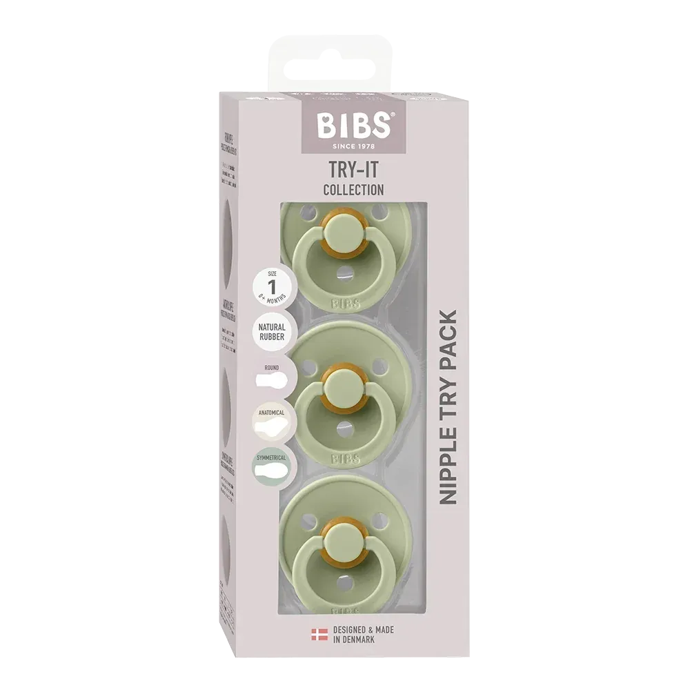BIBS Try-It Collection Schnuller 3er Sage Latex-Set