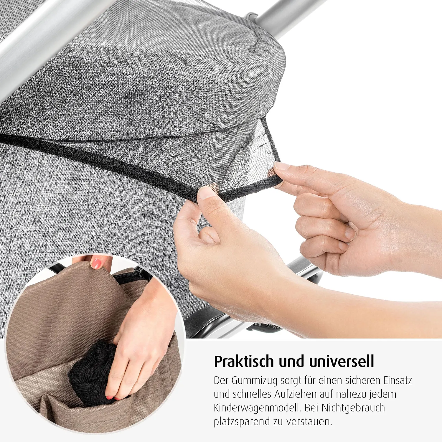 Reer Insektenschutz Kinderwagen 87021 Schwarz XL