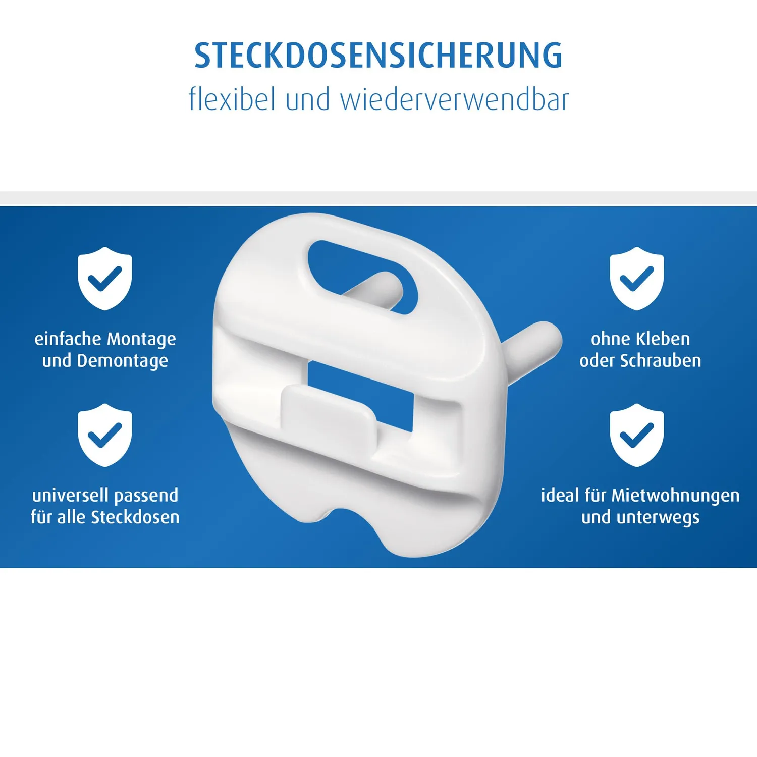 Reer Steckdosen-Kappe mit Schlüssel 7 Stück weiß