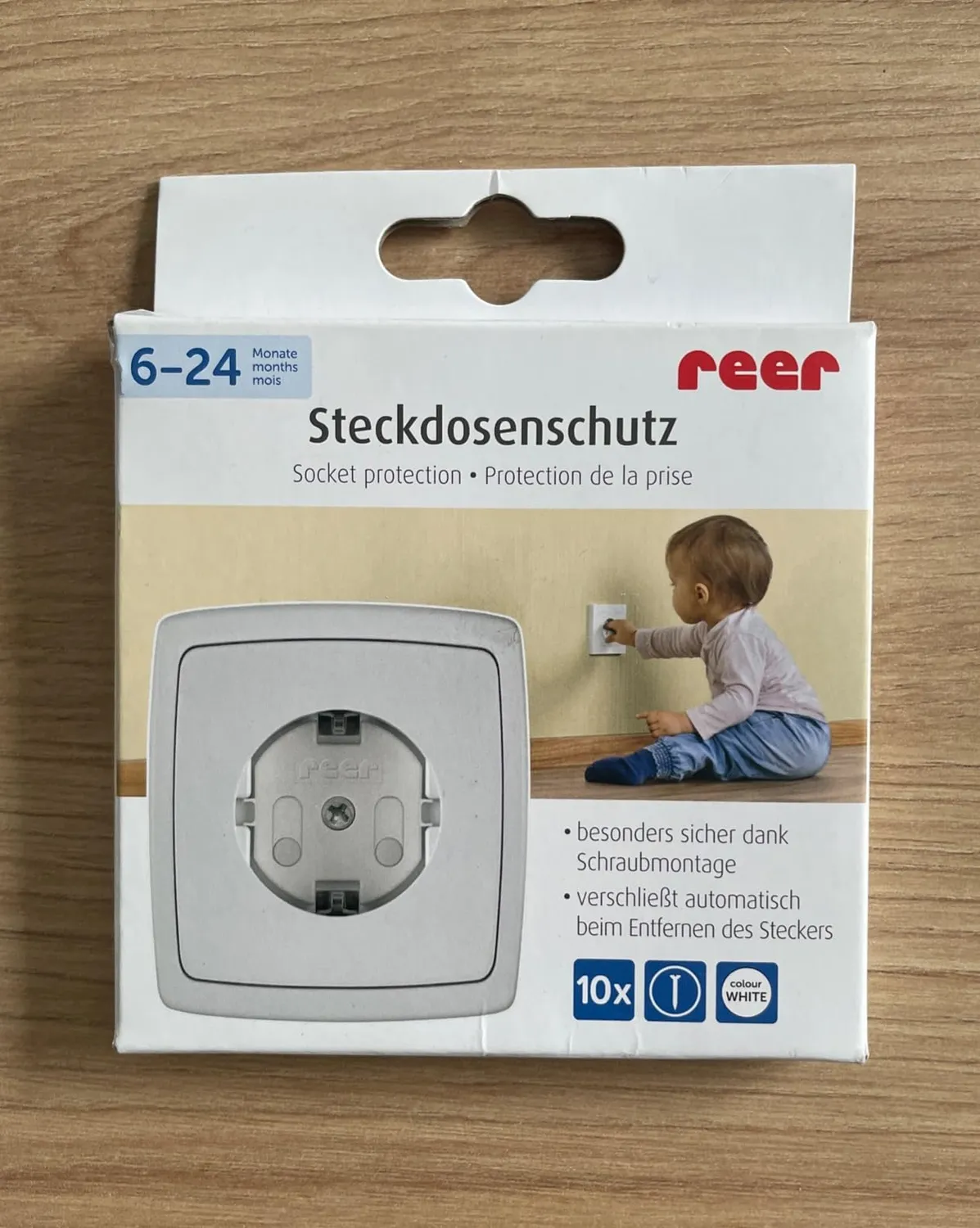 Reer Steckdosenschutz schraubbar 10 Stück weiß