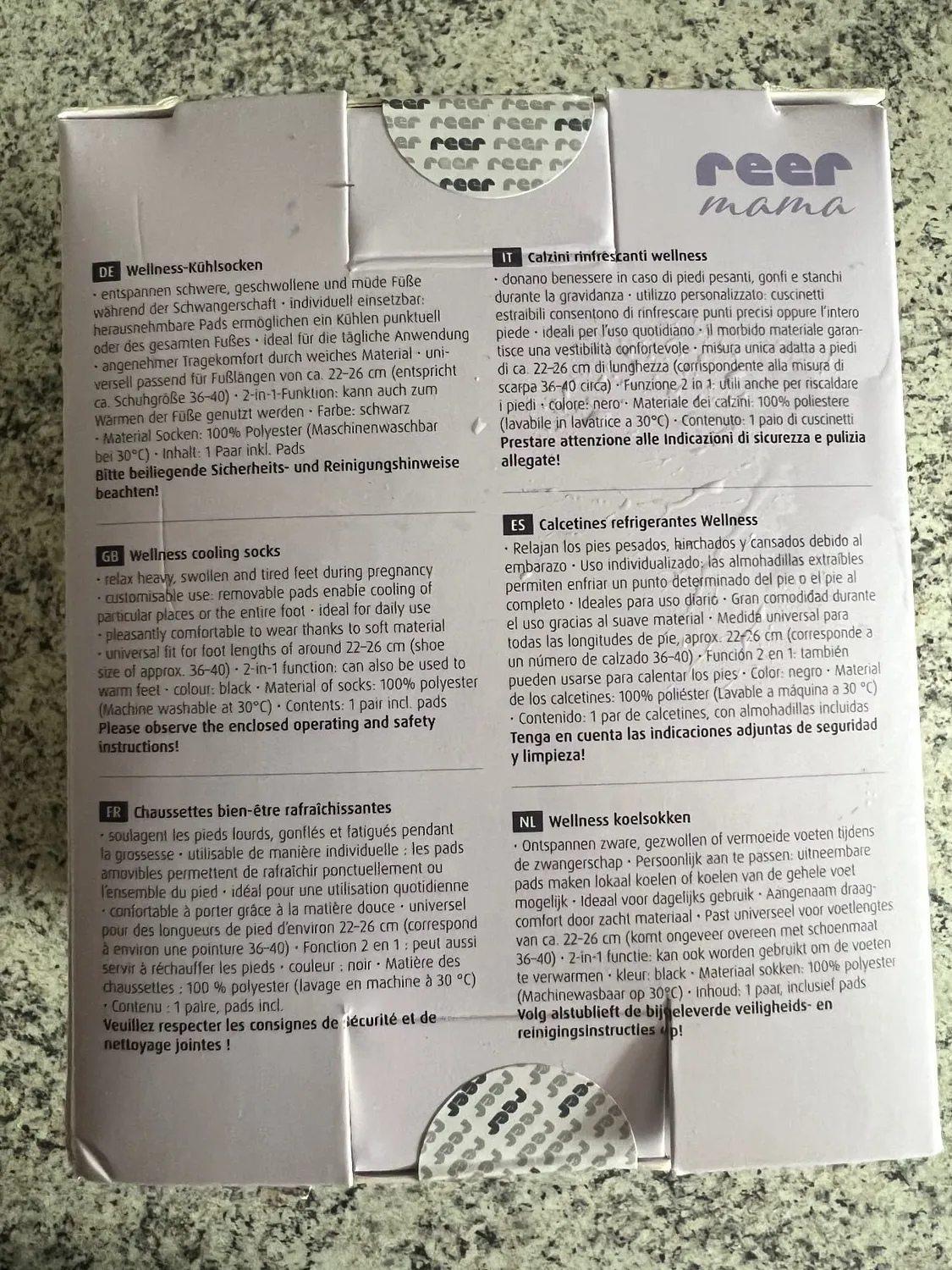Reer Mama Kühlsocken Fuß 36-40 kalt-warm mit Gelpads