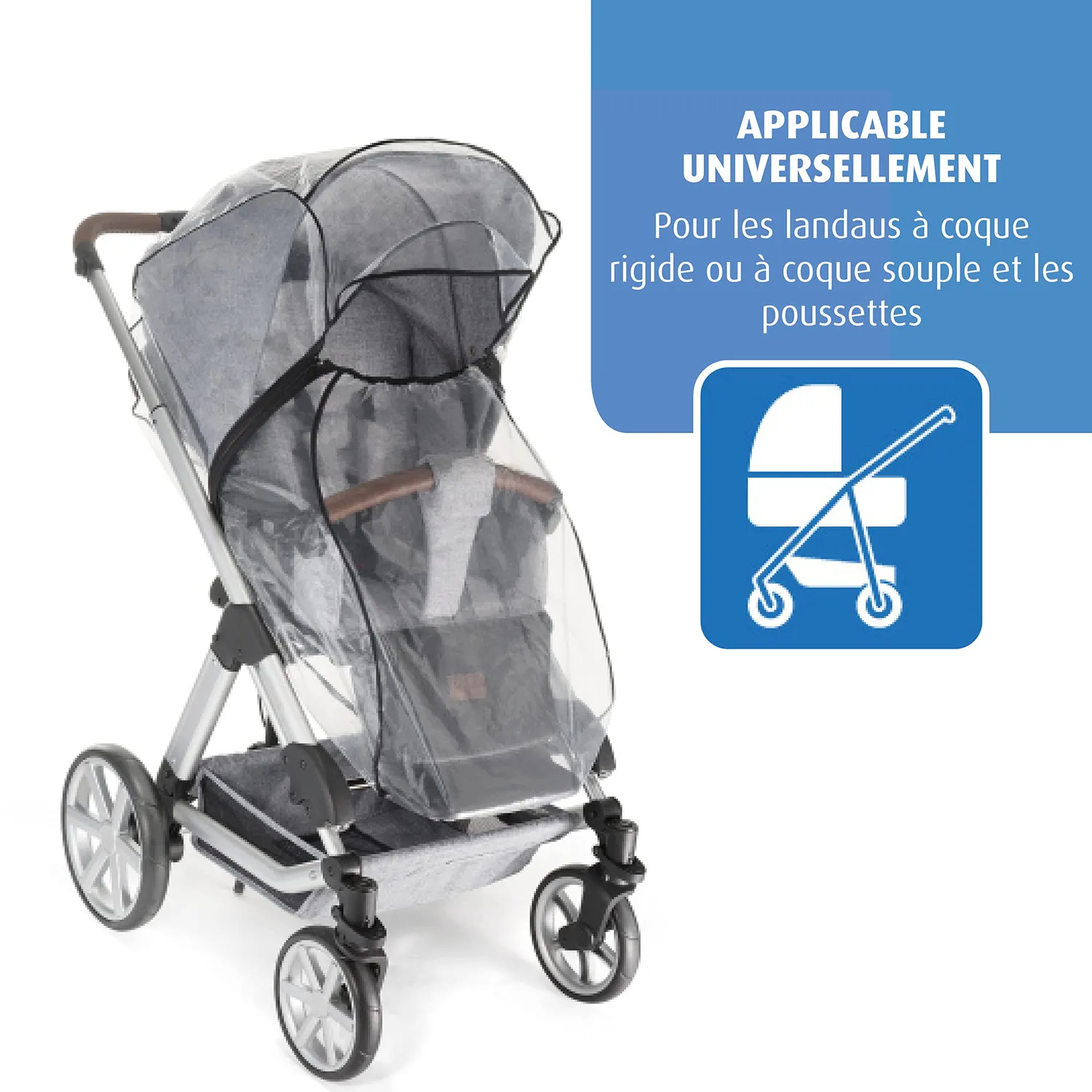 reer RainCover Classic+ Regenschutz Kombi-Kinderwagen