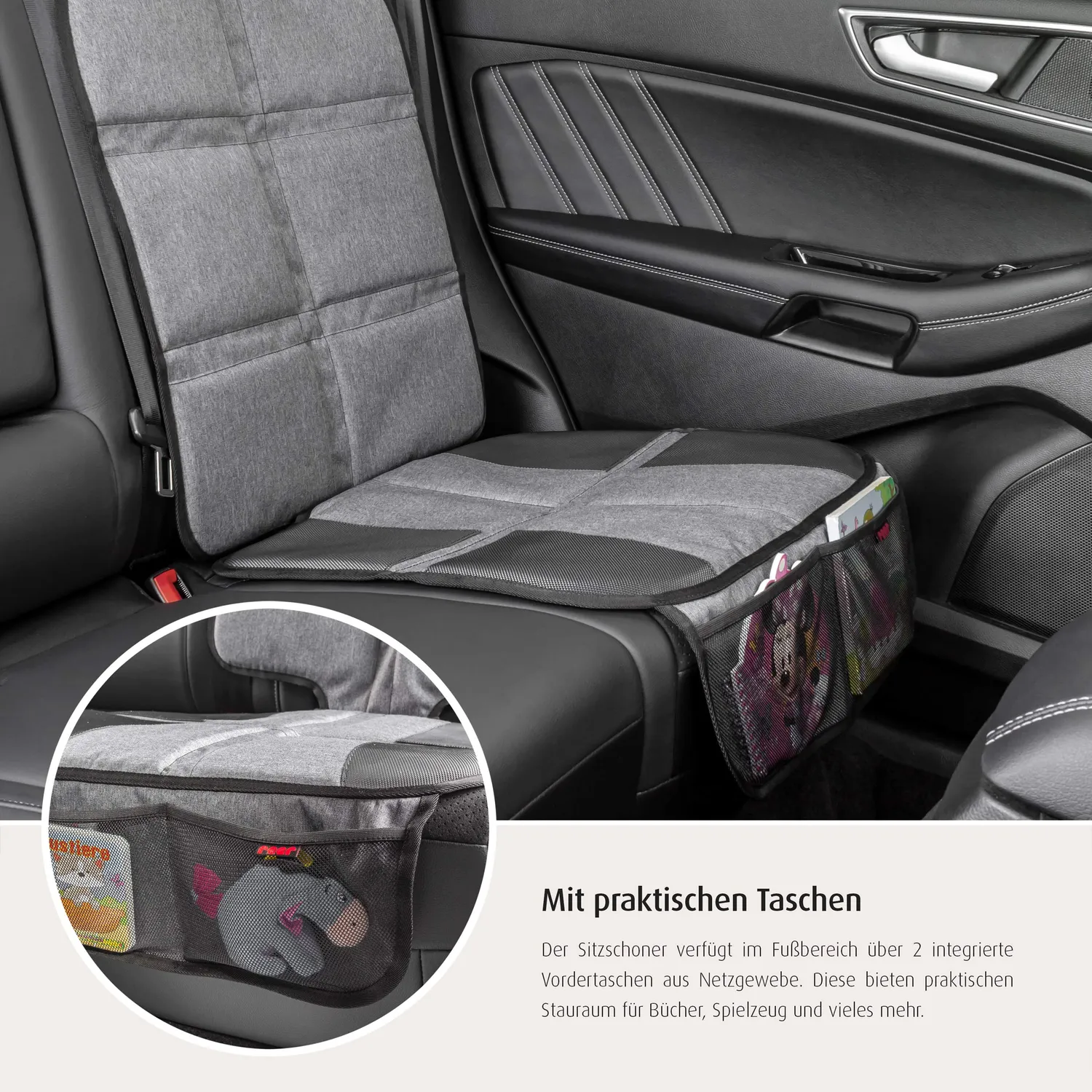 Reer TravelKid MaxiProtect Kindersitz-Unterlage lang grau