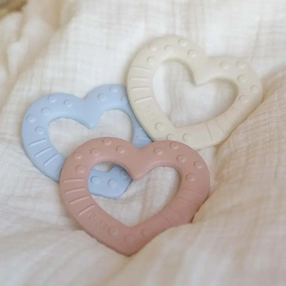 BIBS Baby Bitie Herz Beißring Baby Blue flexibel