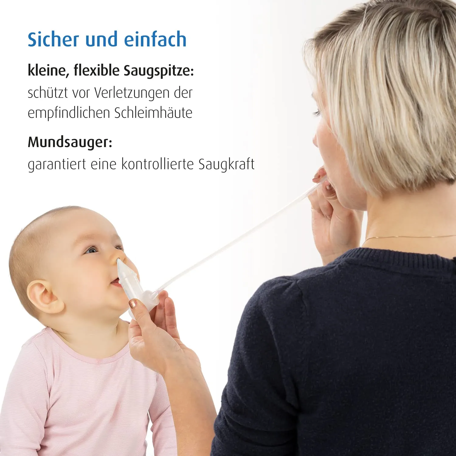 Reer Nasensauger Baby Mundsauger mit 4 Filtern und Box