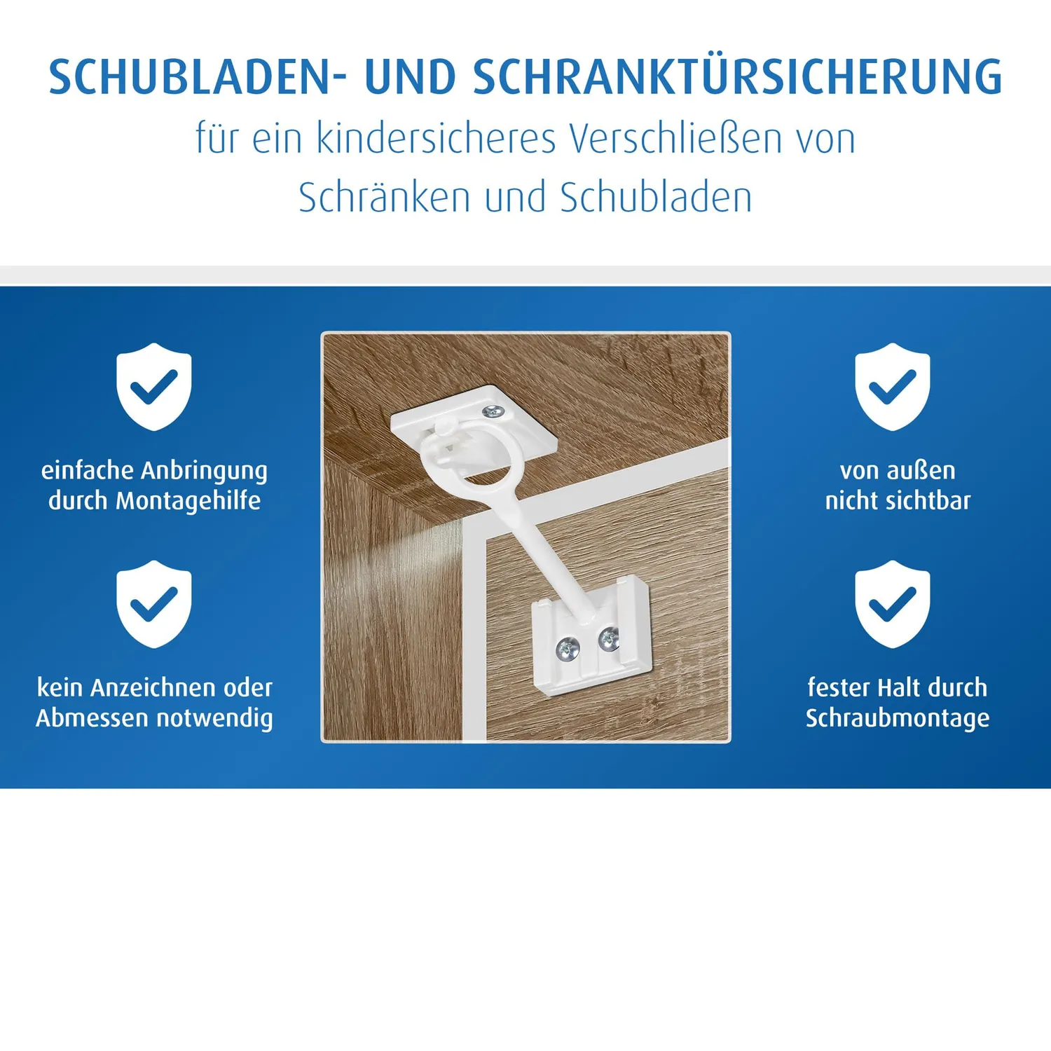 Reer Schrank- und Schubladensicherung innen weiß 8 Stück Klemmschutz
