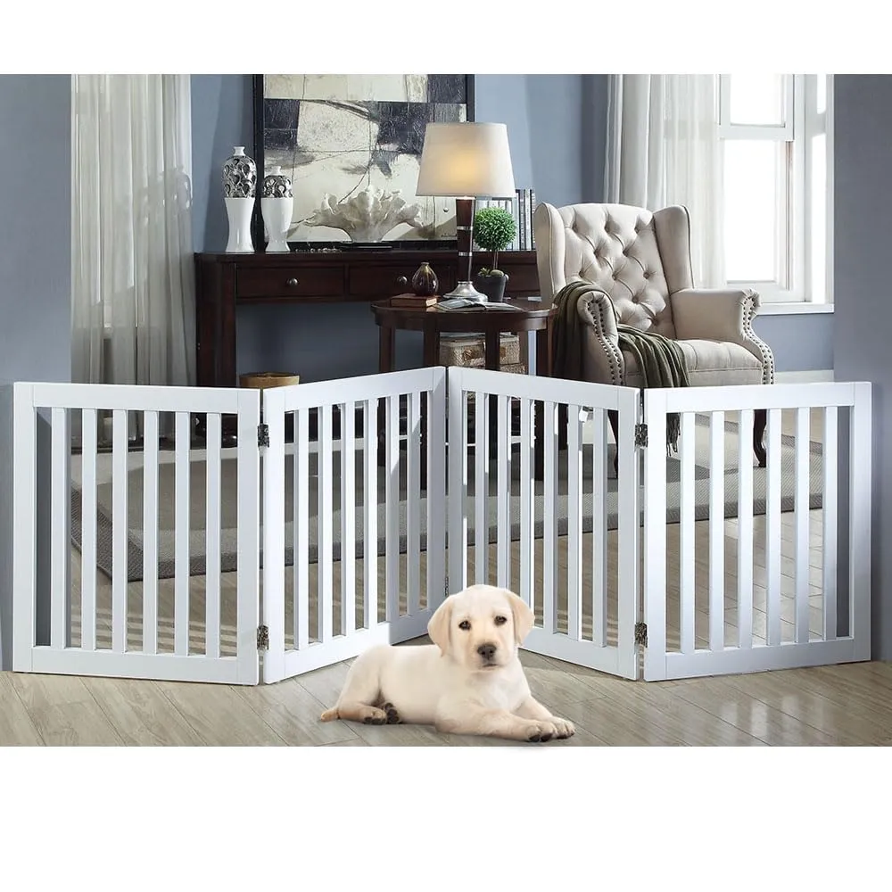 unipaws Absperrgitter Weiß 204 cm 4-teilig 61 cm hoch