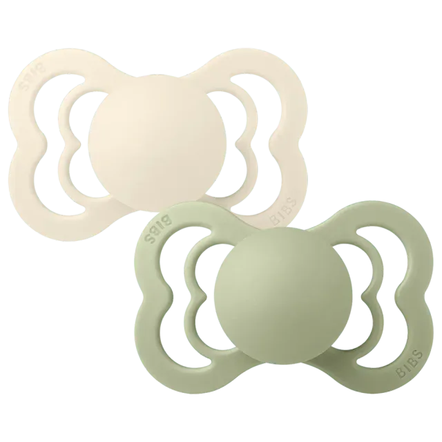 BIBS Supreme Schnuller 2er Ivory Sage flach symmetrisch