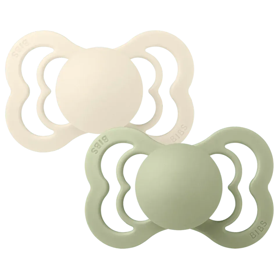 BIBS Supreme Schnuller 2er Ivory Sage flach symmetrisch