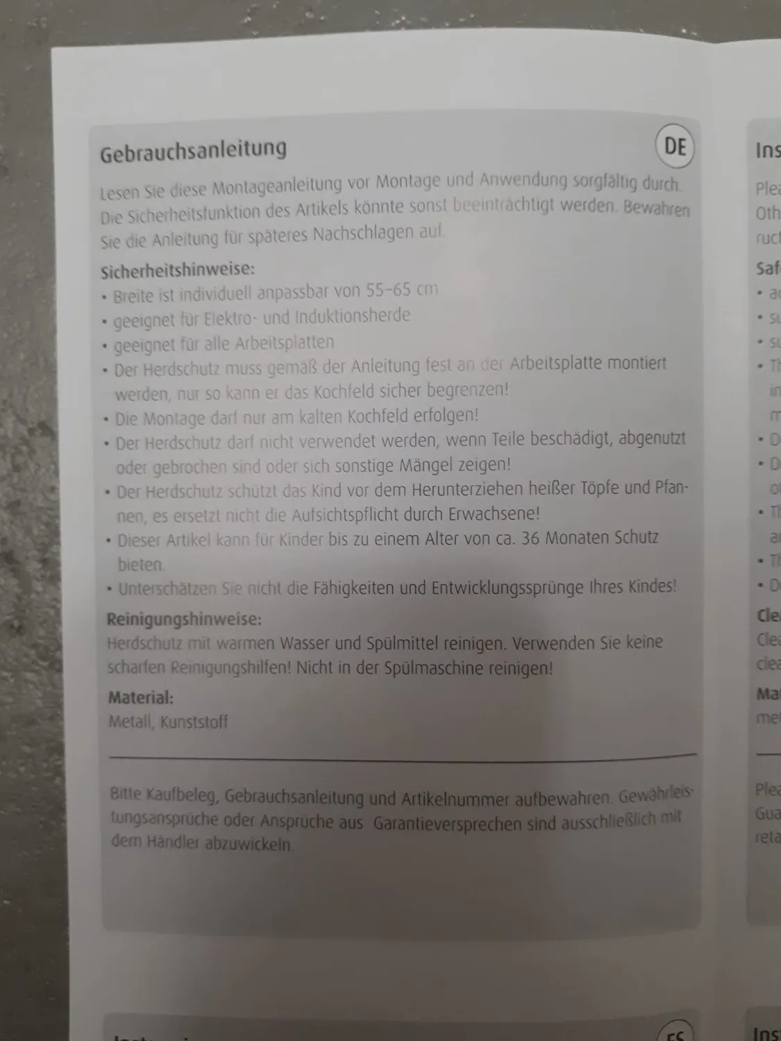 Reer Basic Herdschutzgitter 55-61 cm Herdsicherung